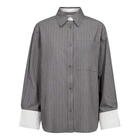 Co'Couture Gestreepte Blouse – Grijs