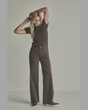 Para Mi bruine broek met subtiele sparkle steentjes
