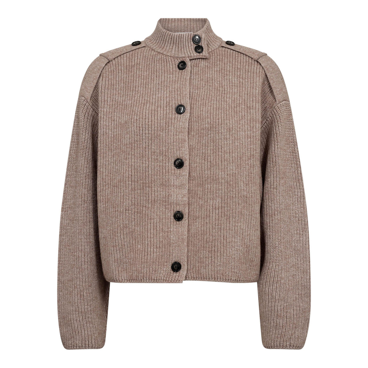 Co'Couture Gebreid Vest – Taupe