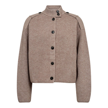Co'Couture Gebreid Vest – Taupe