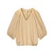 Summum beige glanzende blouse met v-hals