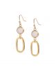 Ellen Beekmans Beige OORBELLEN GEMSTONE MET OVAAL  