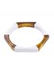 Ellen Beekmans hexagon armband wit/bruin